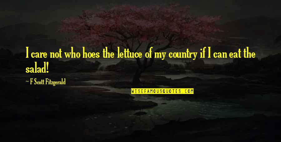 Joseph Grenny Quotes By F Scott Fitzgerald: I care not who hoes the lettuce of Joseph Grenny Quotes By F Scott Fitzgerald: I care not who hoes the lettuce of