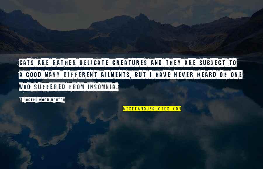 Joseph Krutch Quotes By Joseph Wood Krutch: Cats are rather delicate creatures and they are Joseph Krutch Quotes By Joseph Wood Krutch: Cats are rather delicate creatures and they are