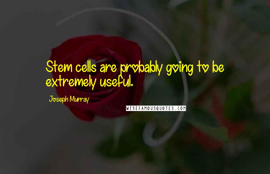 Joseph Murray quotes: Stem cells are probably going to be extremely useful.