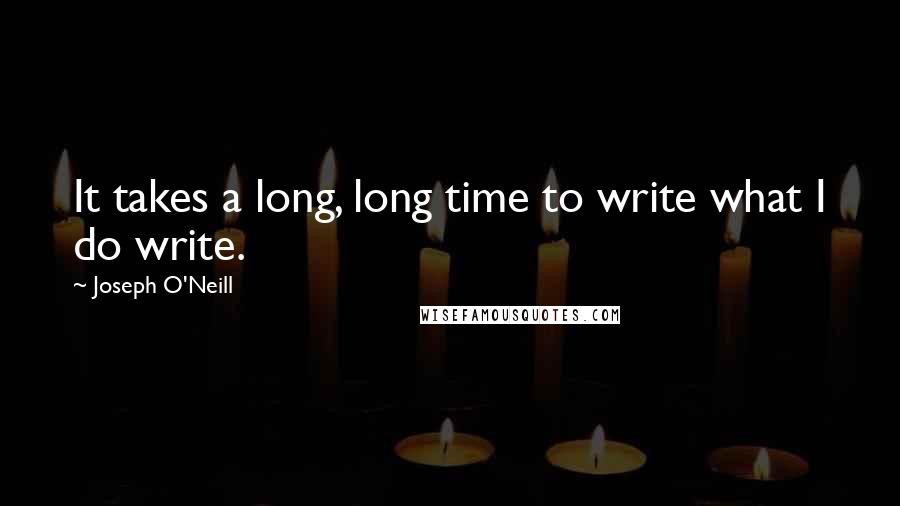 Joseph O'Neill quotes: It takes a long, long time to write what I do write.