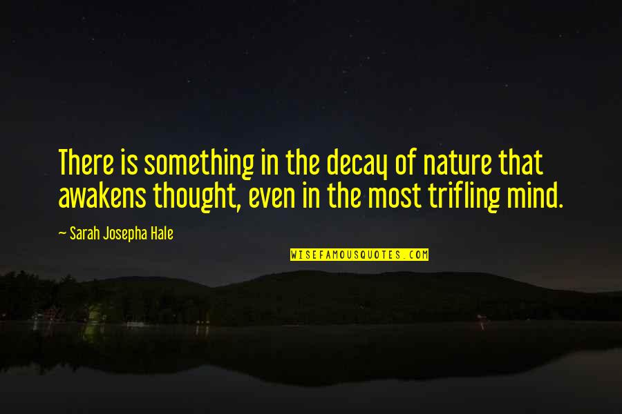 Josepha Quotes By Sarah Josepha Hale: There is something in the decay of nature
