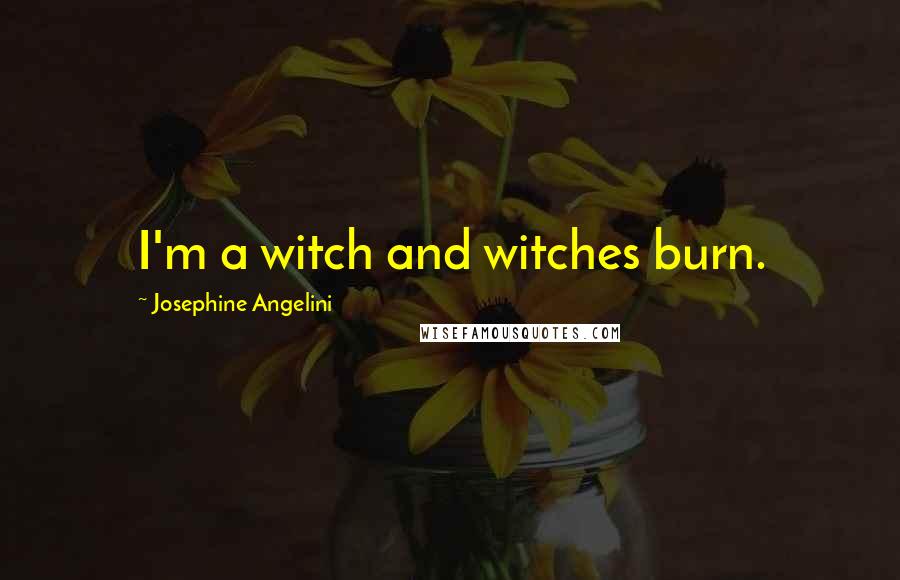 Josephine Angelini quotes: I'm a witch and witches burn.