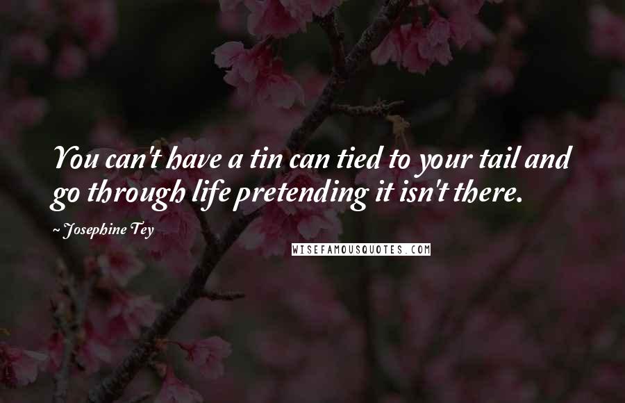 Josephine Tey quotes: You can't have a tin can tied to your tail and go through life pretending it isn't there.