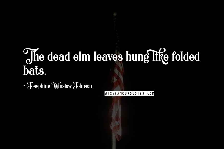 Josephine Winslow Johnson quotes: The dead elm leaves hung like folded bats.