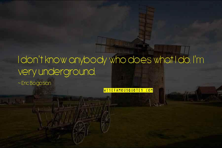 Josetxu Linaza Quotes By Eric Bogosian: I don't know anybody who does what I Josetxu Linaza Quotes By Eric Bogosian: I don't know anybody who does what I