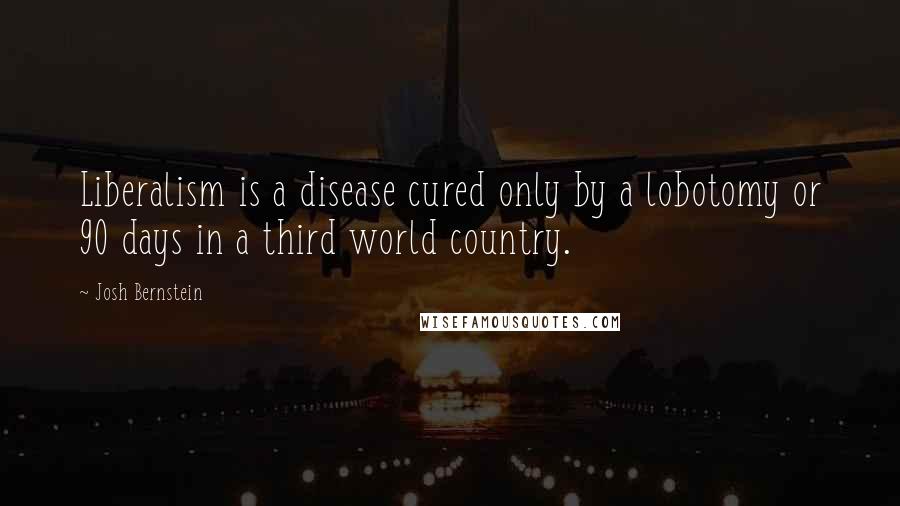 Josh Bernstein quotes: Liberalism is a disease cured only by a lobotomy or 90 days in a third world country.