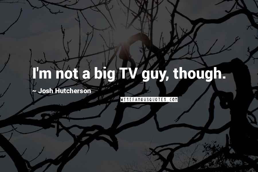 Josh Hutcherson quotes: I'm not a big TV guy, though.
