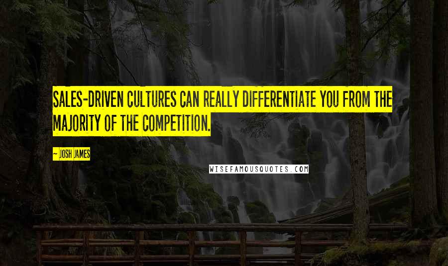Josh James quotes: Sales-driven cultures can really differentiate you from the majority of the competition.