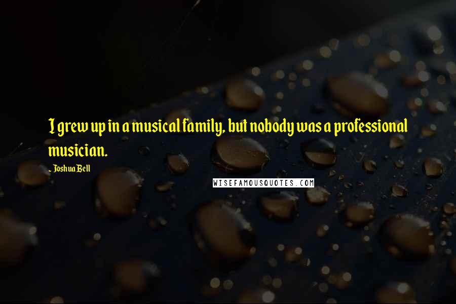 Joshua Bell quotes: I grew up in a musical family, but nobody was a professional musician.