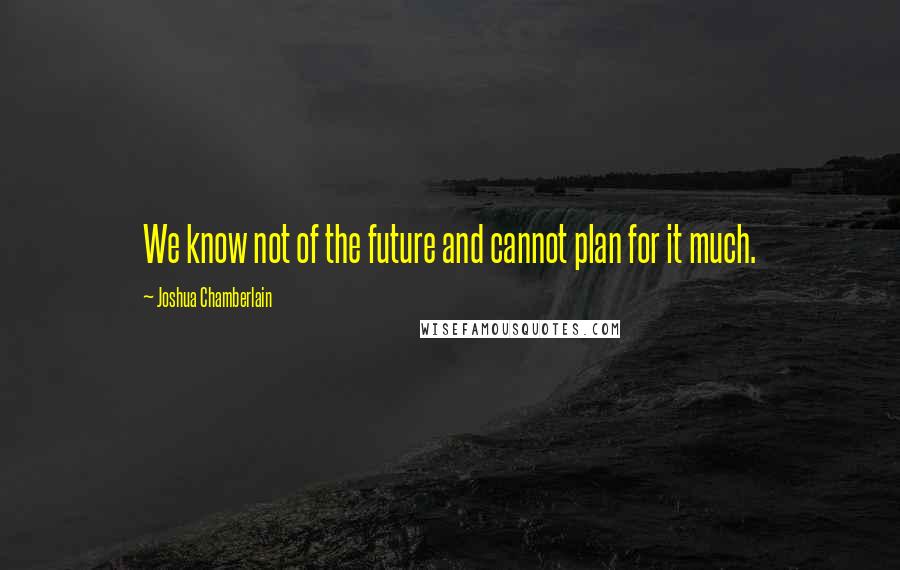 Joshua Chamberlain quotes: We know not of the future and cannot plan for it much.