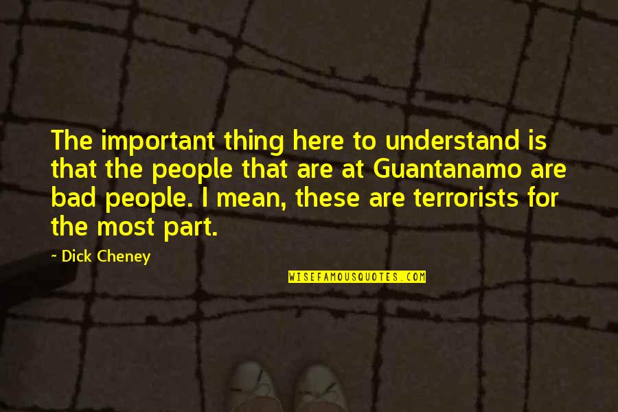 Josiah Quincy Quotes By Dick Cheney: The important thing here to understand is that