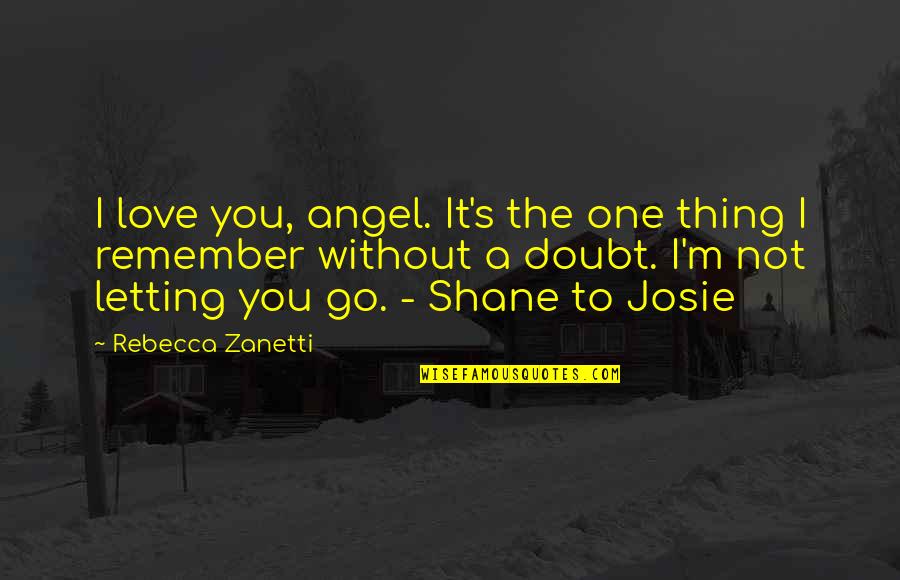 Josie's Quotes By Rebecca Zanetti: I love you, angel. It's the one thing