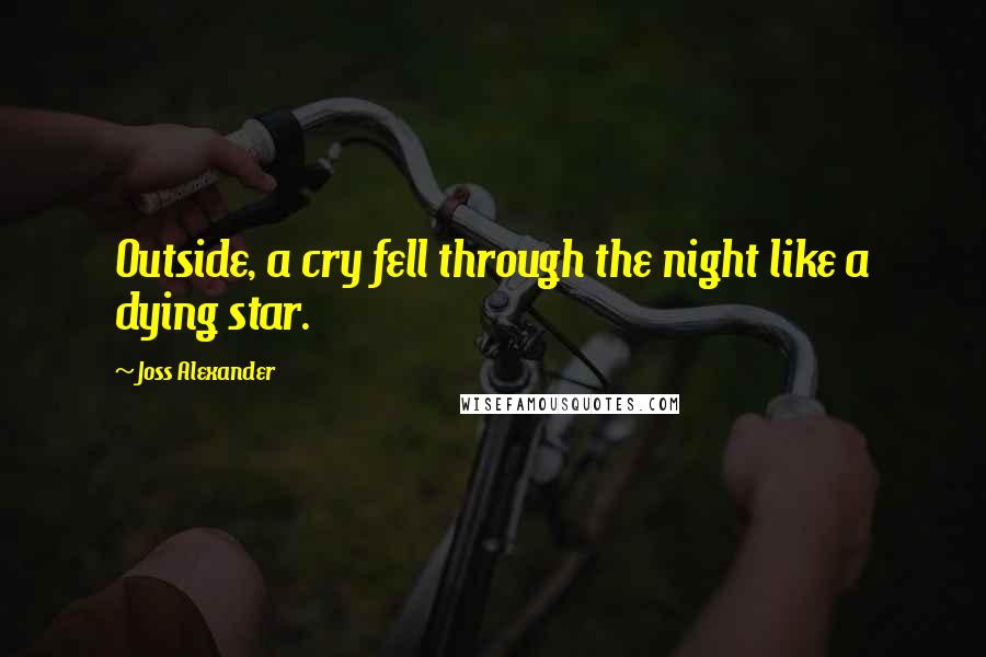Joss Alexander quotes: Outside, a cry fell through the night like a dying star.