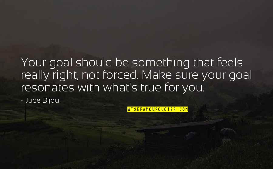 Josy Carson Quotes By Jude Bijou: Your goal should be something that feels really