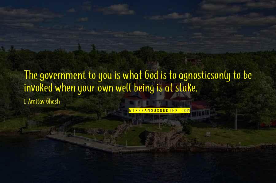 Jouan Kr Quotes By Amitav Ghosh: The government to you is what God is