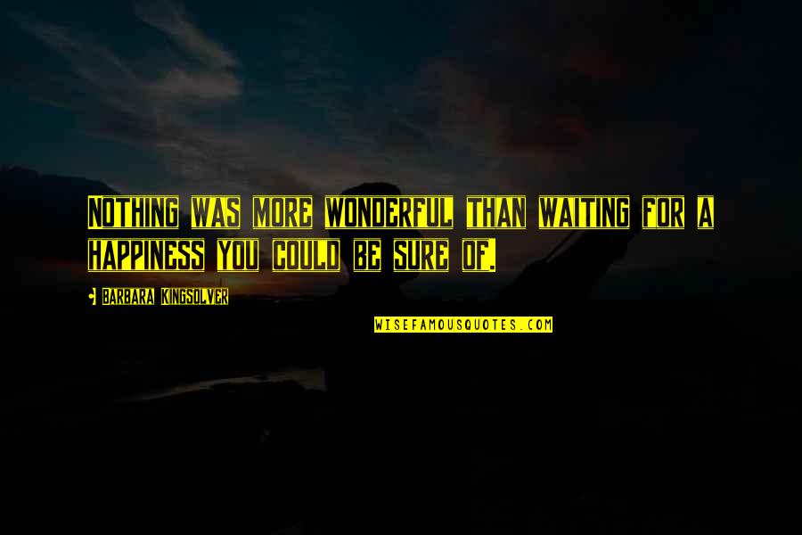 Joubert Botha Quotes By Barbara Kingsolver: Nothing was more wonderful than waiting for a