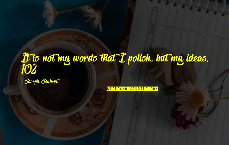 Joubert Quotes By Joseph Joubert: It is not my words that I polish,