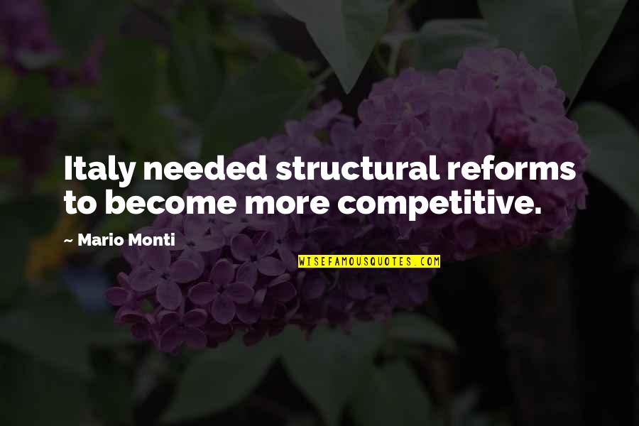 Journal Article Italicized Or Quotes By Mario Monti: Italy needed structural reforms to become more competitive.