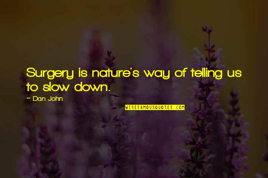 Journal Of Ben Uchida Quotes By Dan John: Surgery is nature's way of telling us to
