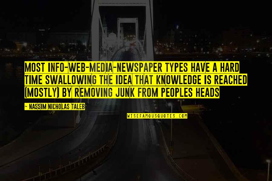 Journalism And Media Quotes By Nassim Nicholas Taleb: Most info-Web-media-newspaper types have a hard time swallowing