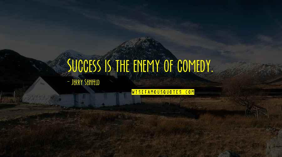 Journalism Jobs Quotes By Jerry Seinfeld: Success is the enemy of comedy.