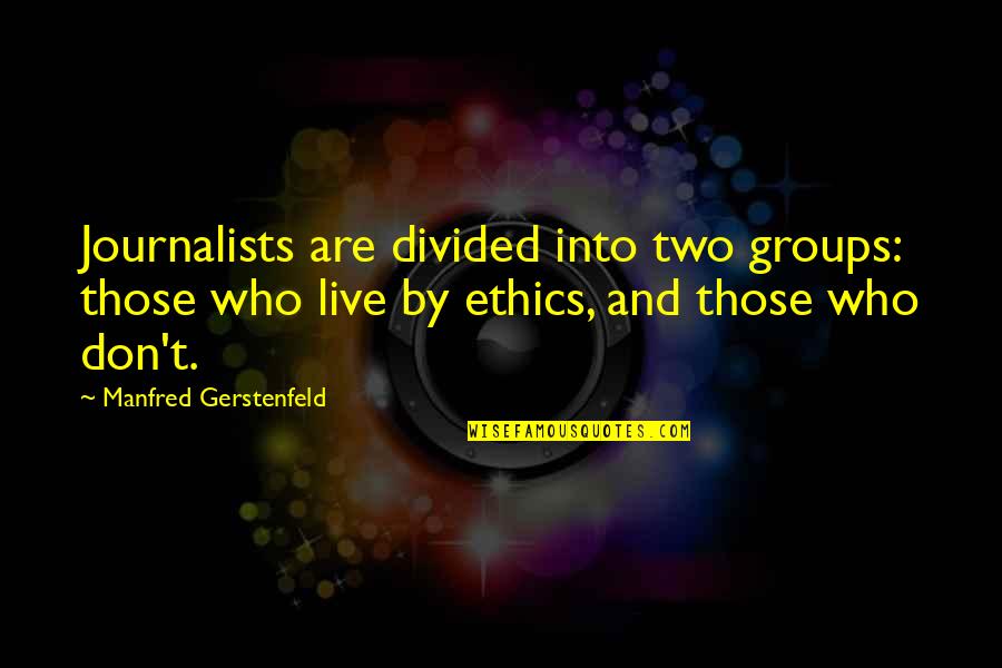 Journalists Quotes By Manfred Gerstenfeld: Journalists are divided into two groups: those who