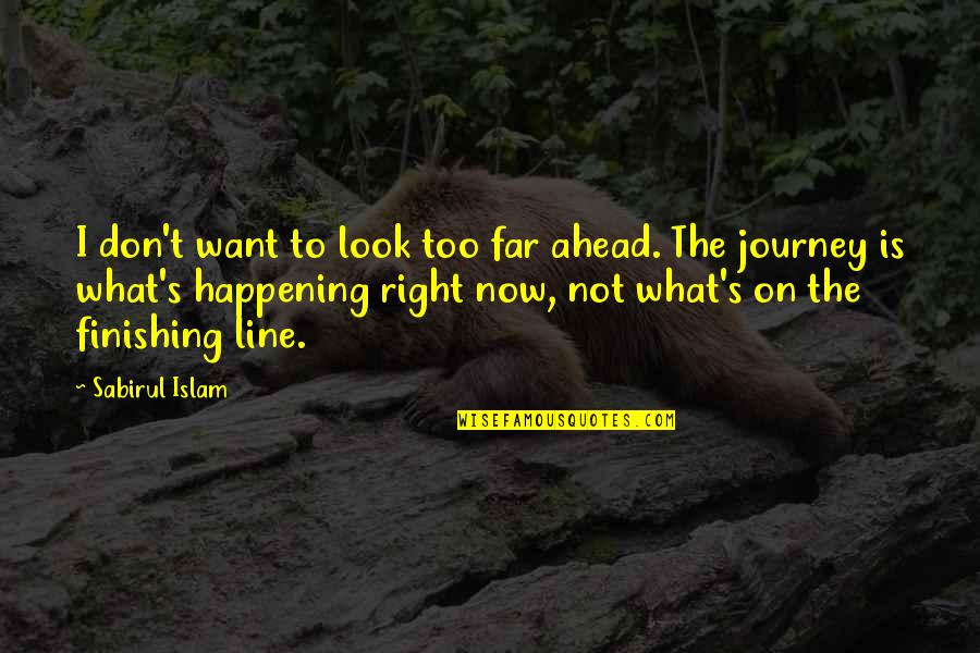 Journey Ahead Quotes By Sabirul Islam: I don't want to look too far ahead.