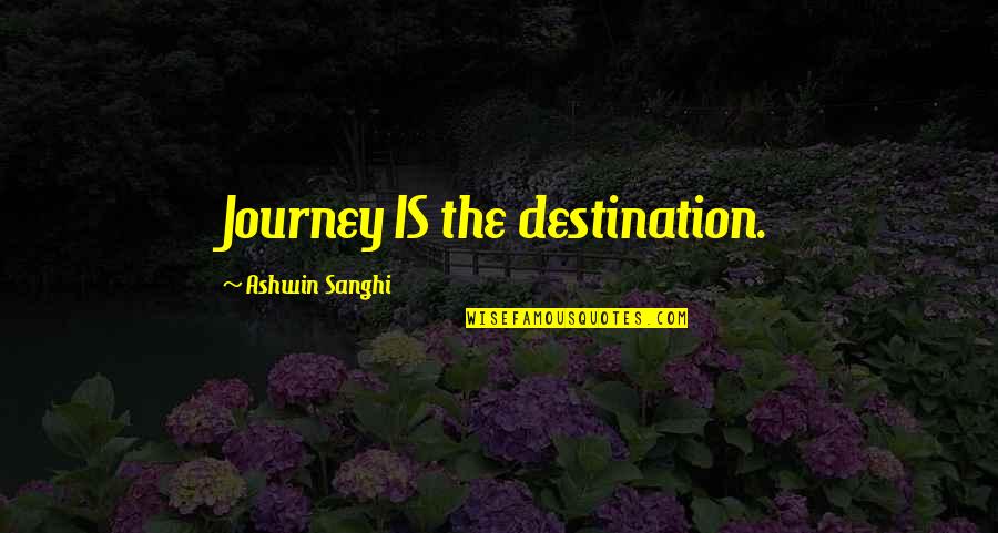 Journey Destination Quotes By Ashwin Sanghi: Journey IS the destination.