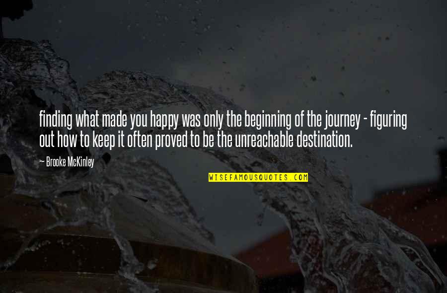 Journey Destination Quotes By Brooke McKinley: finding what made you happy was only the
