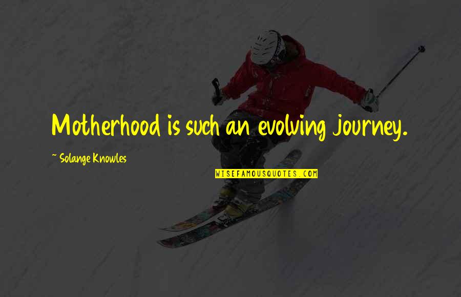 Journey Into Motherhood Quotes By Solange Knowles: Motherhood is such an evolving journey.