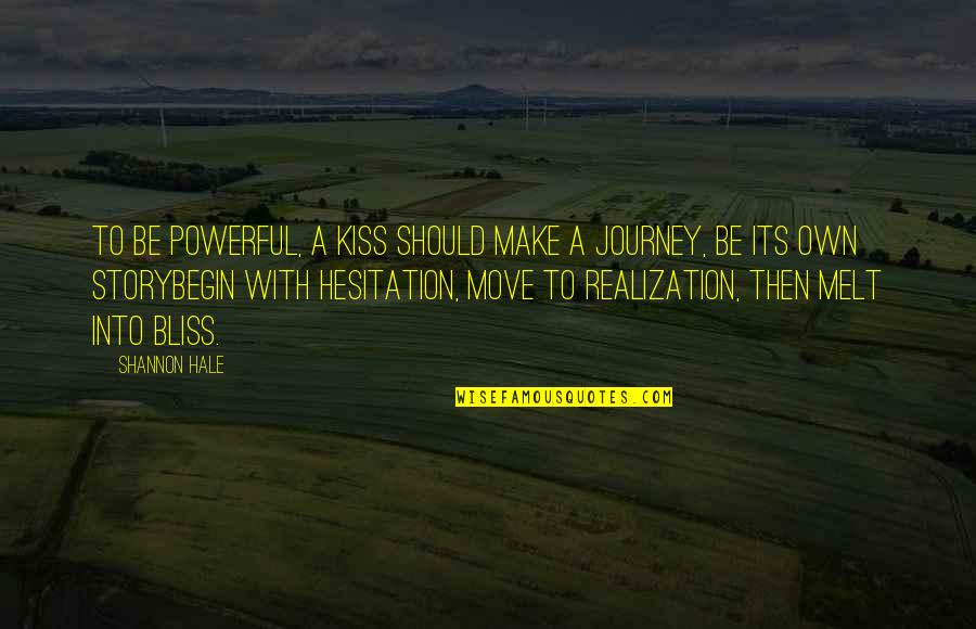 Journey Into Quotes By Shannon Hale: To be powerful, a kiss should make a