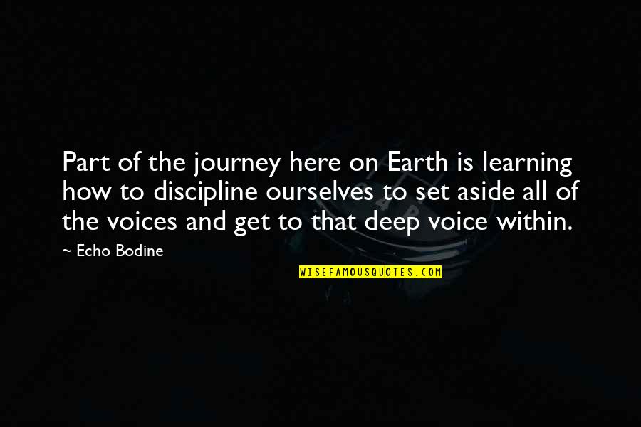 Journey Of Learning Quotes By Echo Bodine: Part of the journey here on Earth is