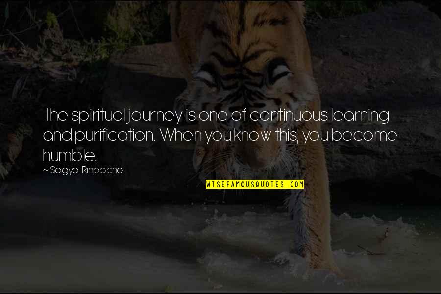 Journey Of Learning Quotes By Sogyal Rinpoche: The spiritual journey is one of continuous learning