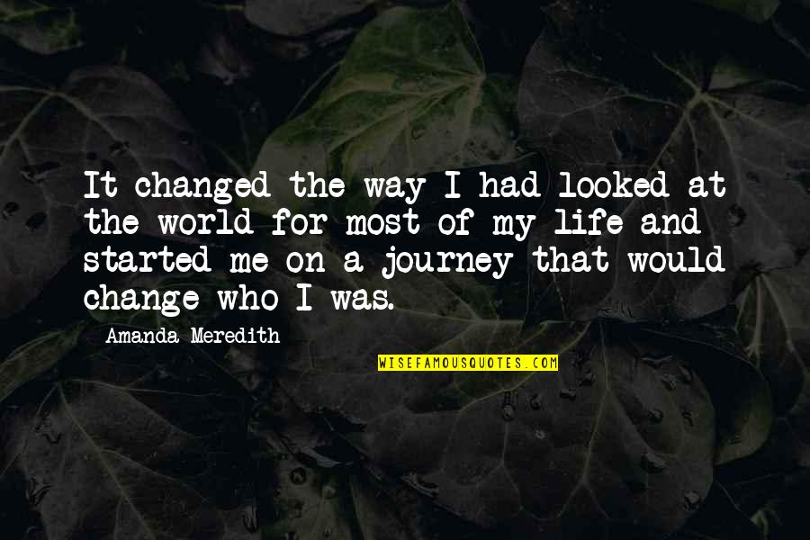 Journey Started Quotes By Amanda Meredith: It changed the way I had looked at