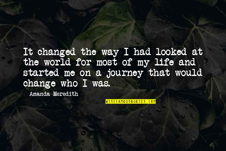 Journey To Change Quotes By Amanda Meredith: It changed the way I had looked at