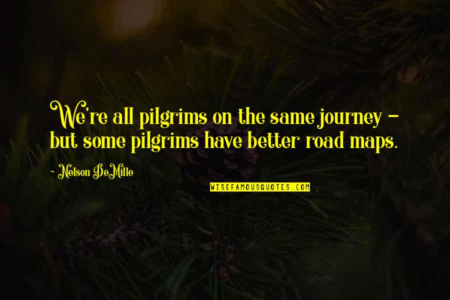 Journey Without Maps Quotes By Nelson DeMille: We're all pilgrims on the same journey -