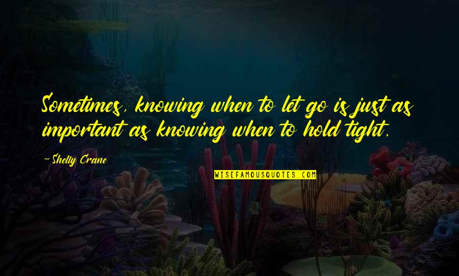 Journeyers Quotes By Shelly Crane: Sometimes, knowing when to let go is just