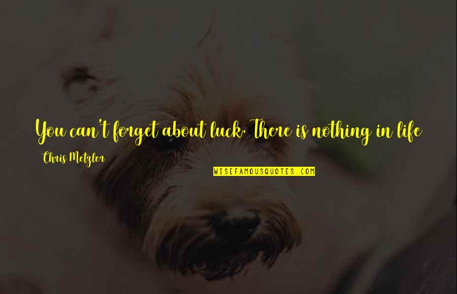 Jovel Broqueza Quotes By Chris Metzler: You can't forget about luck. There is nothing Jovel Broqueza Quotes By Chris Metzler: You can't forget about luck. There is nothing