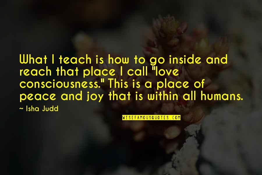 Joy And Love Quotes By Isha Judd: What I teach is how to go inside