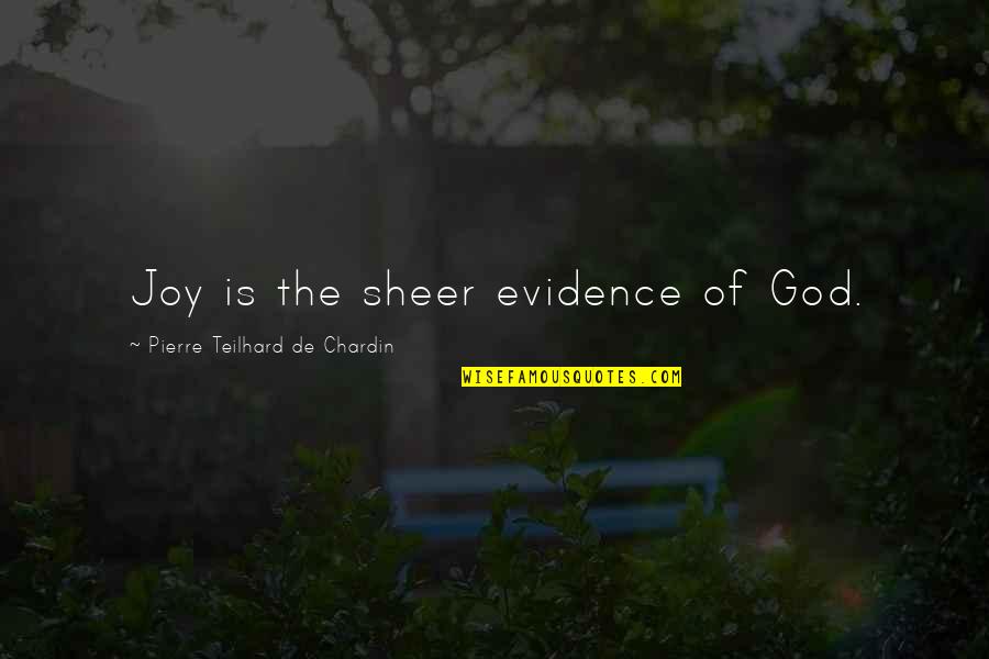Joy God Quotes By Pierre Teilhard De Chardin: Joy is the sheer evidence of God. Joy God Quotes By Pierre Teilhard De Chardin: Joy is the sheer evidence of God.