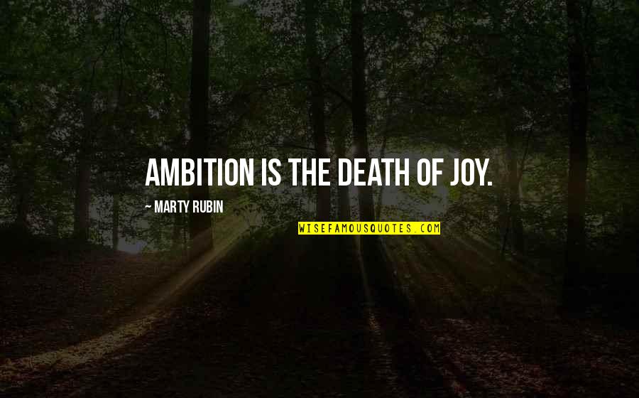 Joy In Death Quotes By Marty Rubin: Ambition is the death of joy.