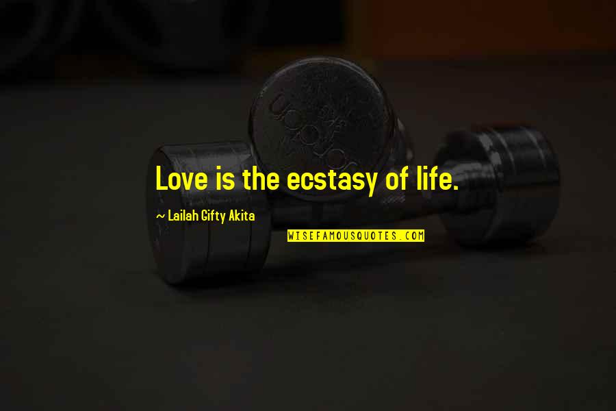 Joy In Marriage Quotes By Lailah Gifty Akita: Love is the ecstasy of life.