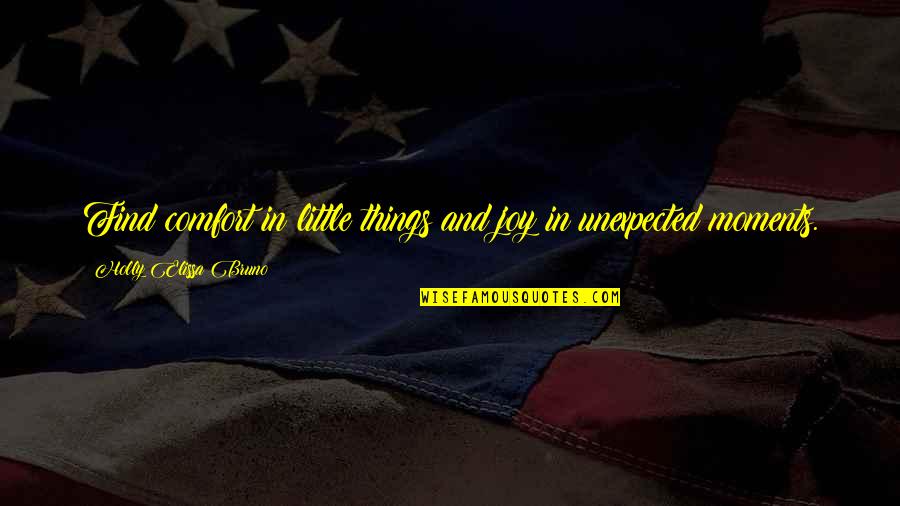 Joy In The Little Things Quotes By Holly Elissa Bruno: Find comfort in little things and joy in