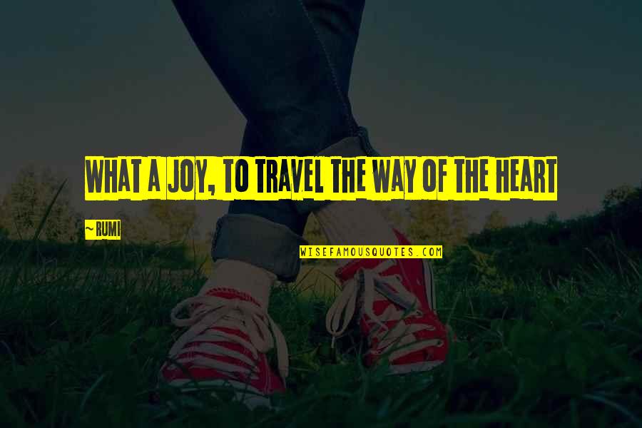 Joy In Your Heart Quotes By Rumi: What a Joy, to travel the way of