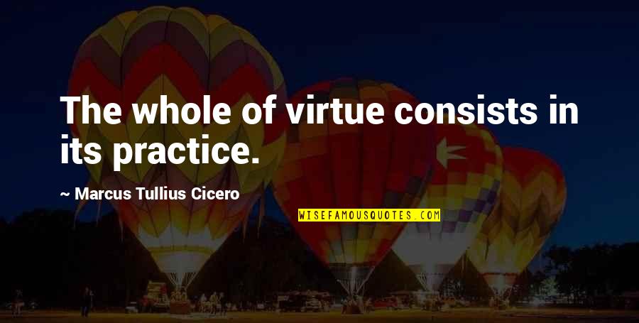 Joy Of Giving Birth Quotes By Marcus Tullius Cicero: The whole of virtue consists in its practice.