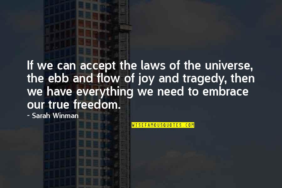 Joy Of God Quotes By Sarah Winman: If we can accept the laws of the