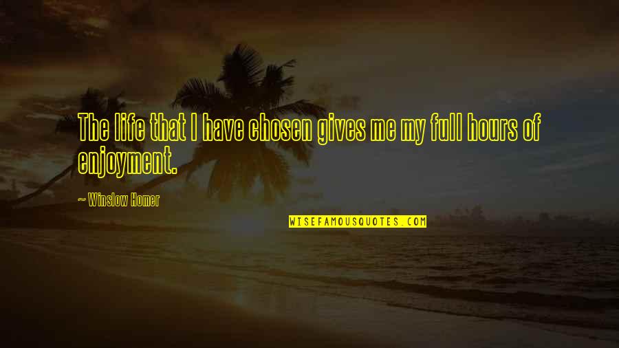 Joy Of My Life Quotes By Winslow Homer: The life that I have chosen gives me Joy Of My Life Quotes By Winslow Homer: The life that I have chosen gives me