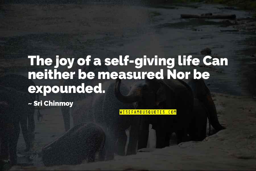 Joy Of Quotes By Sri Chinmoy: The joy of a self-giving life Can neither