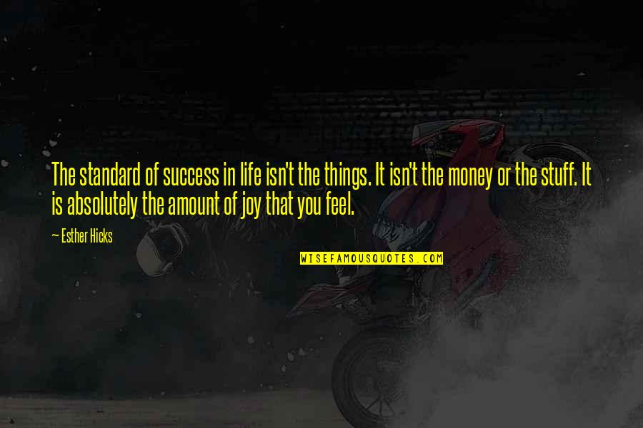 Joy Of Success Quotes By Esther Hicks: The standard of success in life isn't the Joy Of Success Quotes By Esther Hicks: The standard of success in life isn't the