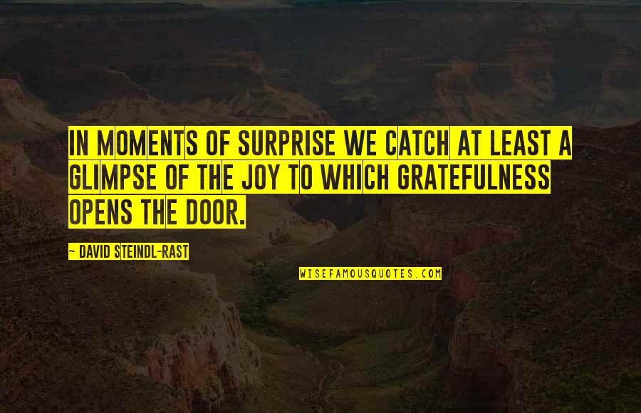 Joy Of The Heart Quotes By David Steindl-Rast: In moments of surprise we catch at least